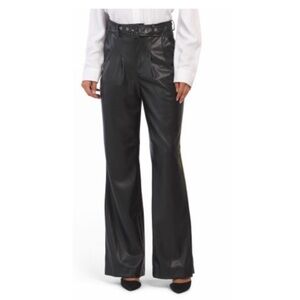 7 For all Mankind Faux Leather Wide Leg Pants in Black- S,M